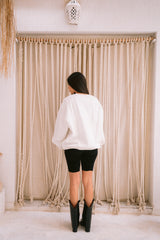 White Puff Crewneck