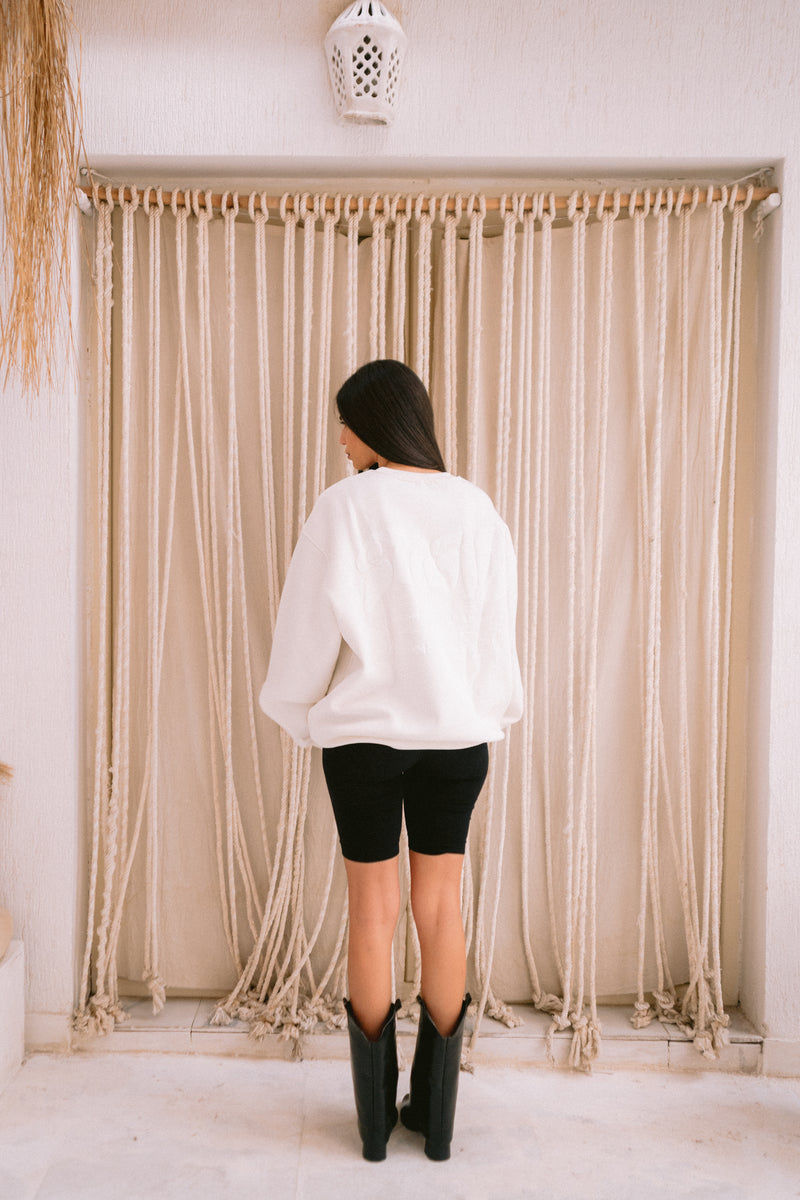 White Puff Crewneck